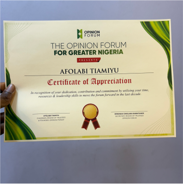 Best high top quality customized branded fashionable retractable luxury certificate of completion design and printing in Lagos, Abuja, Nigeria, Africa.